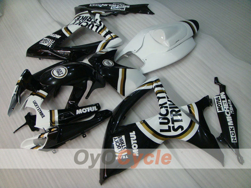 Einspritzverkleidungssatz für 06-07 GSX R600 - Weiß, Schwarz - Lucky Strike, MICHELIN, MOTUL #OYO87901515
