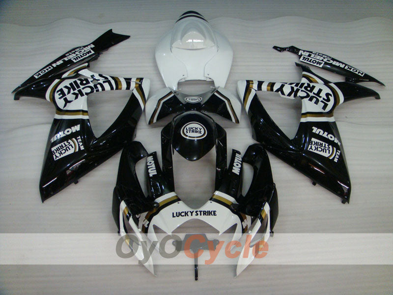 Einspritzverkleidungssatz für 06-07 GSX R600 - Weiß, Schwarz - Lucky Strike, MICHELIN, MOTUL #OYO87901515