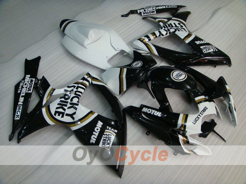 Einspritzverkleidungssatz für 06-07 GSX R600 - Weiß, Schwarz - Lucky Strike, MICHELIN, MOTUL #OYO87901515