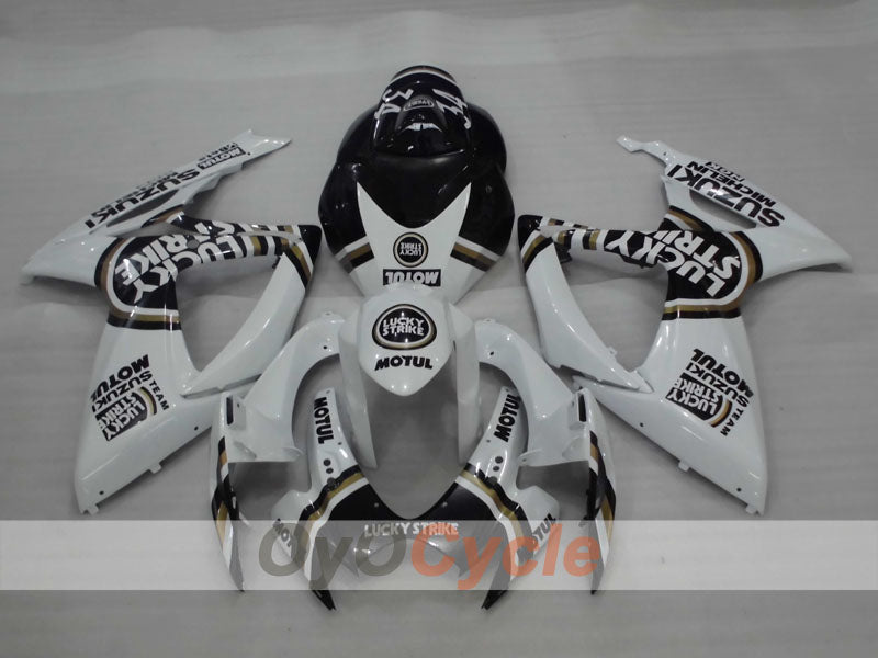 Einspritzverkleidungssatz für 06-07 GSX R600 - Weiß, Schwarz - Lucky Strike, MICHELIN, MOTUL #OYO87901517