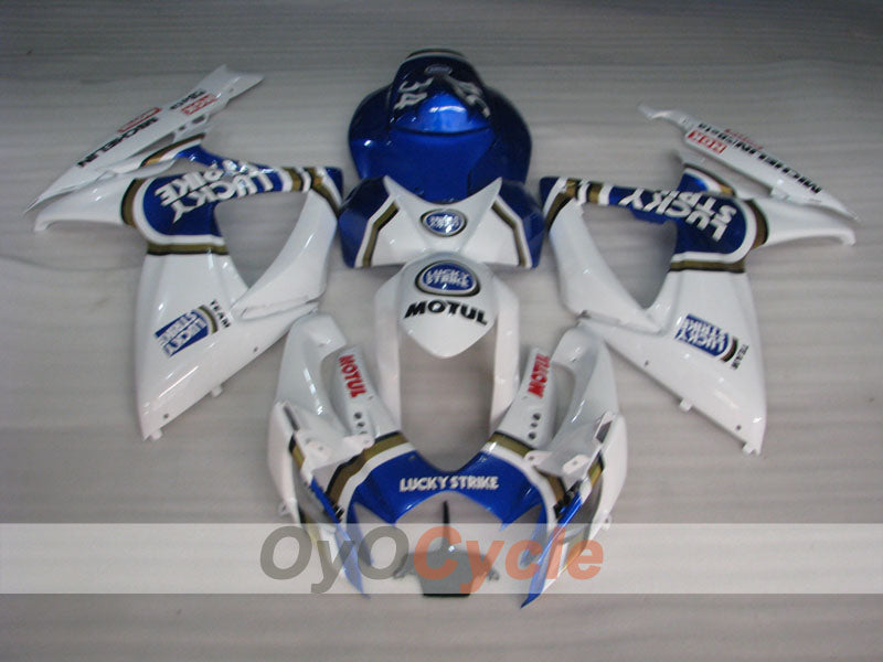 Einspritzverkleidungssatz für 06-07 GSX R600 - Blau, Weiß - Lucky Strike, MICHELIN, MOTUL #OYO87901519
