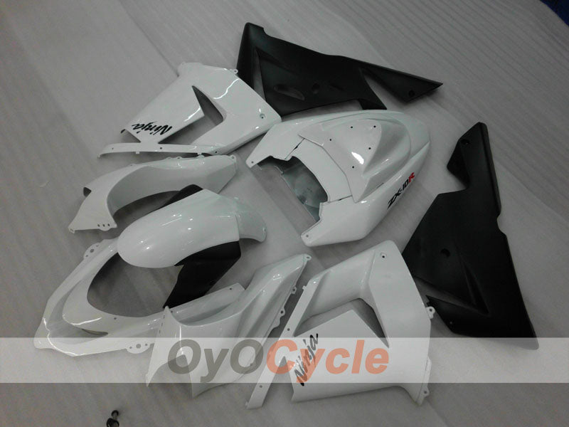 Einspritzverkleidungssatz für 04-05 NINJA ZX-10R - Weiß, Schwarz - Werksdesign #OYO87901522