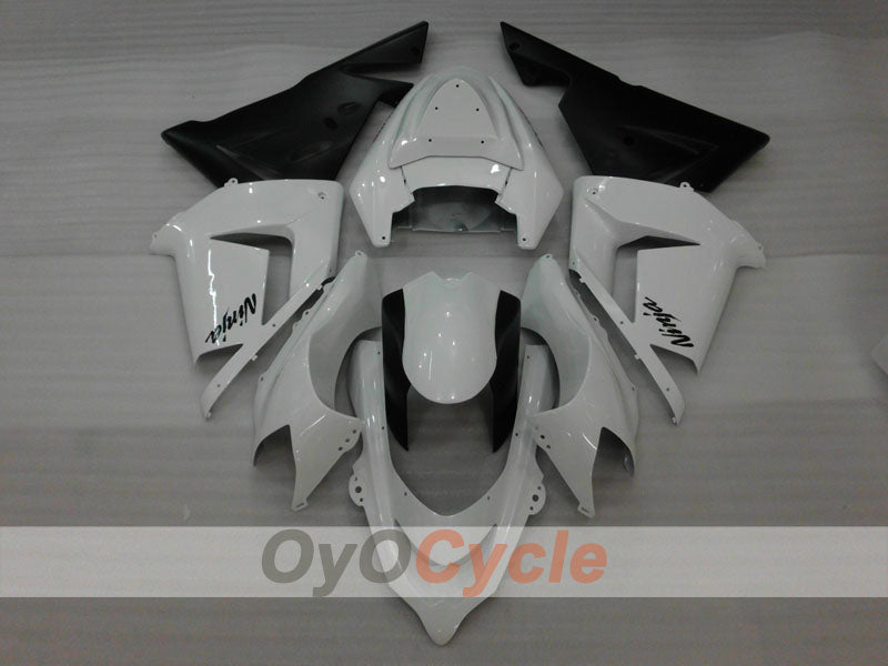 Einspritzverkleidungssatz für 04-05 NINJA ZX-10R - Weiß, Schwarz - Werksdesign #OYO87901522