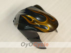 Einspritz-Verkleidungskit für 04-05 NINJA ZX-10R - Schwarz, Braun - Flamme #OYO87901538