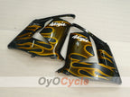 Einspritz-Verkleidungskit für 04-05 NINJA ZX-10R - Schwarz, Braun - Flamme #OYO87901538