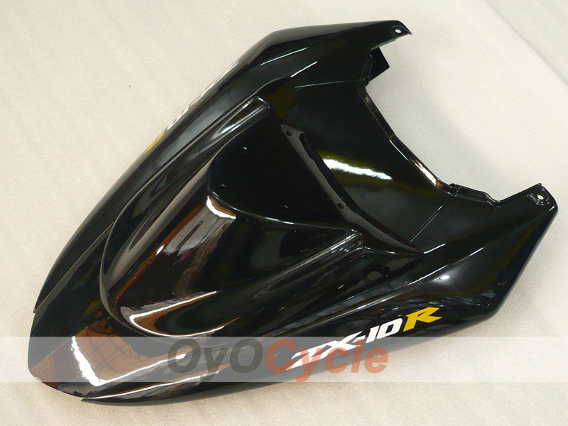Einspritz-Verkleidungskit für 04-05 NINJA ZX-10R - Schwarz, Braun - Flamme #OYO87901538