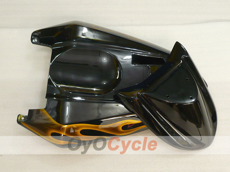 Einspritz-Verkleidungskit für 04-05 NINJA ZX-10R - Schwarz, Braun - Flamme #OYO87901538