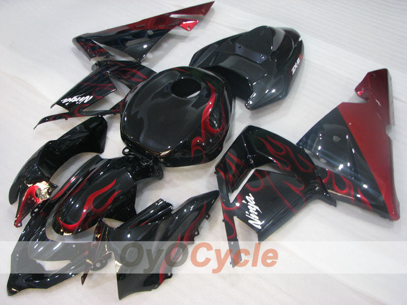 Einspritz-Verkleidungskit für 04-05 NINJA ZX-10R - Rot, Schwarz - Flamme #OYO87901540 Zweitbild