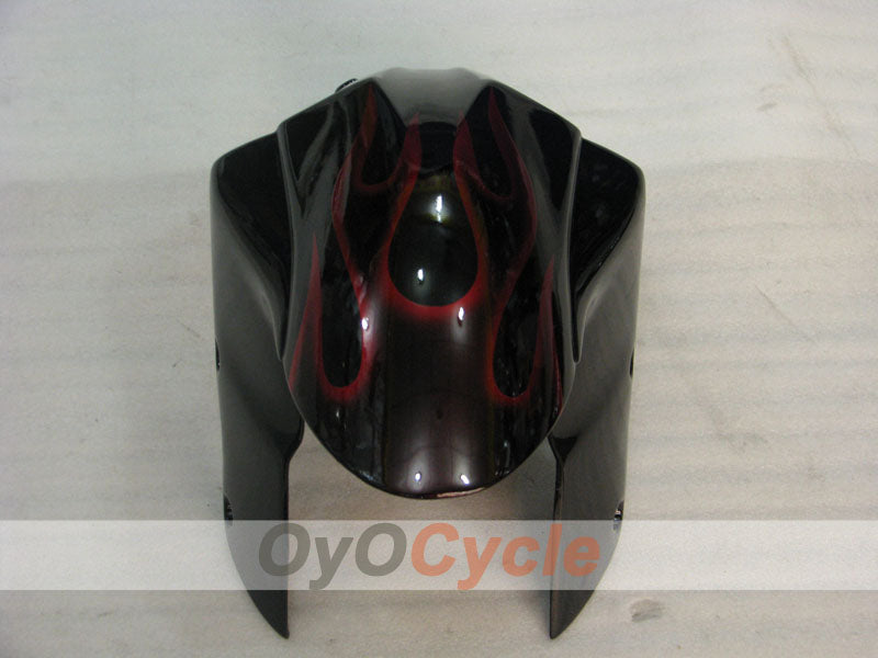 Einspritz-Verkleidungskit für 04-05 NINJA ZX-10R - Rot, Schwarz - Flamme #OYO87901540
