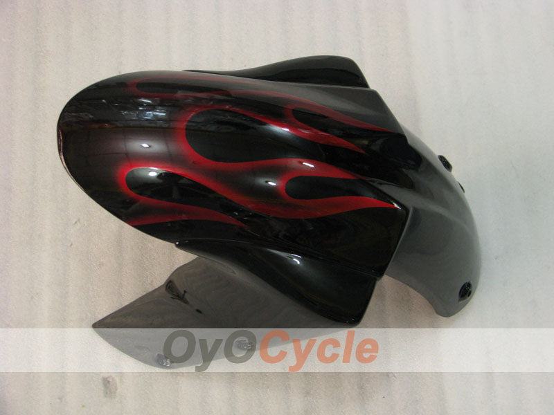 Einspritz-Verkleidungskit für 04-05 NINJA ZX-10R - Rot, Schwarz - Flamme #OYO87901540