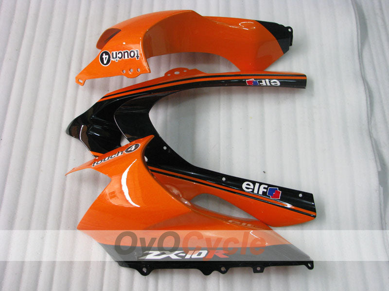 Einspritz-Verkleidungskit für 04-05 NINJA ZX-10R - Orange, Schwarz - Monster #OYO87901546
