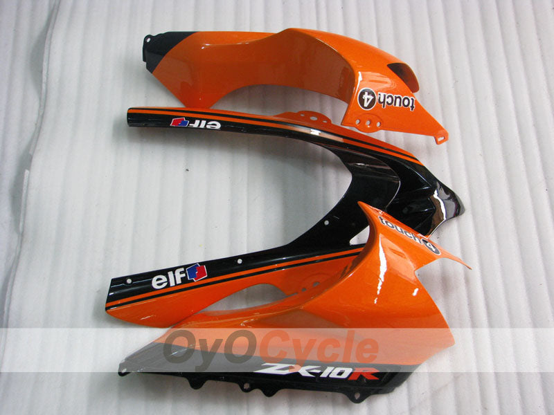 Einspritz-Verkleidungskit für 04-05 NINJA ZX-10R - Orange, Schwarz - Monster #OYO87901546