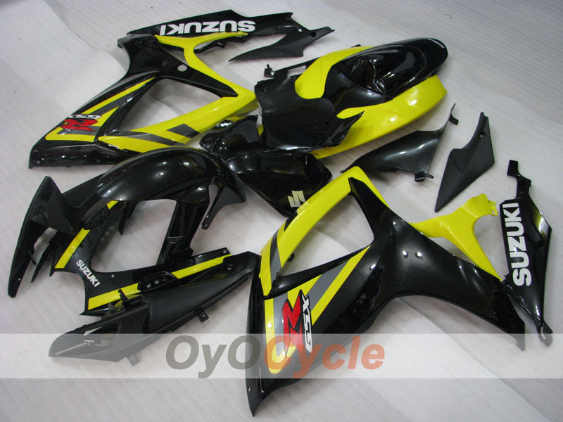 Einspritzverkleidungssatz für 06-07 GSX R600 - Gelb, Schwarz - Werksstil #OYO87901556