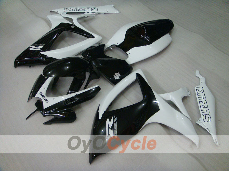 Verkleidungssatz für 06-07 GSX R600 - Weiß, Schwarz - Werksdesign #OYO87901570