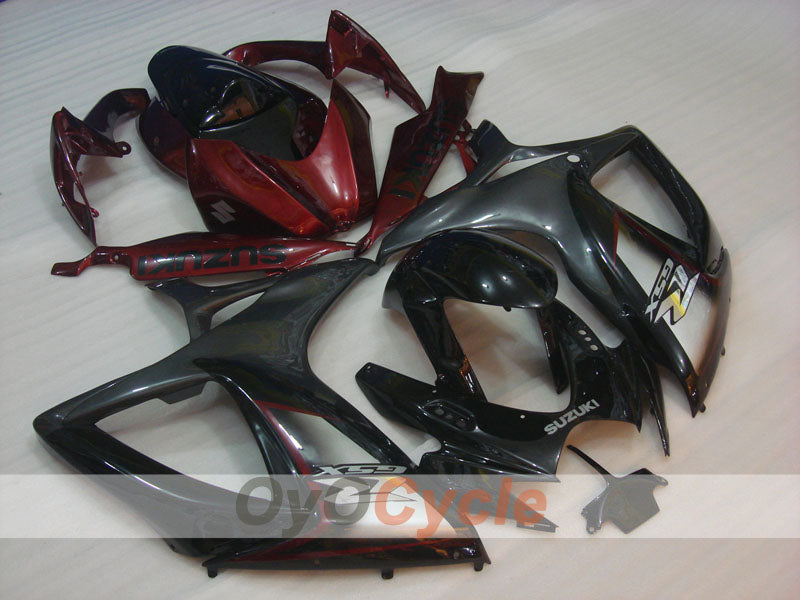 Einspritzverkleidungssatz für GSX R600, 06-07 - Rot, Schwarz - Werksstil #OYO87901575