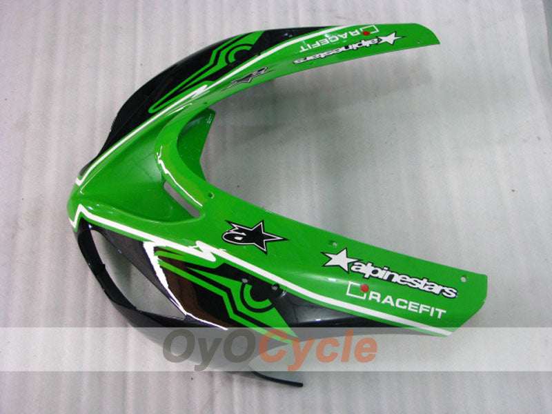 Einspritzverkleidungssatz für 06-07 NINJA ZX-10R - Grün, Schwarz - Werksstil #OYO87901589