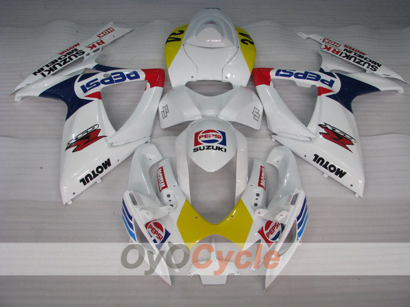 Einspritzverkleidungssatz für 06-07 GSX R600 - Gelb, Weiß - MICHELIN, MOTUL, PEPSI #OYO87901596