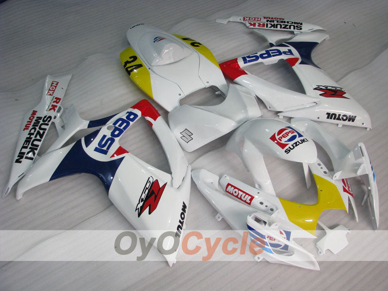 Einspritzverkleidungssatz für 06-07 GSX R600 - Gelb, Weiß - MICHELIN, MOTUL, PEPSI #OYO87901596