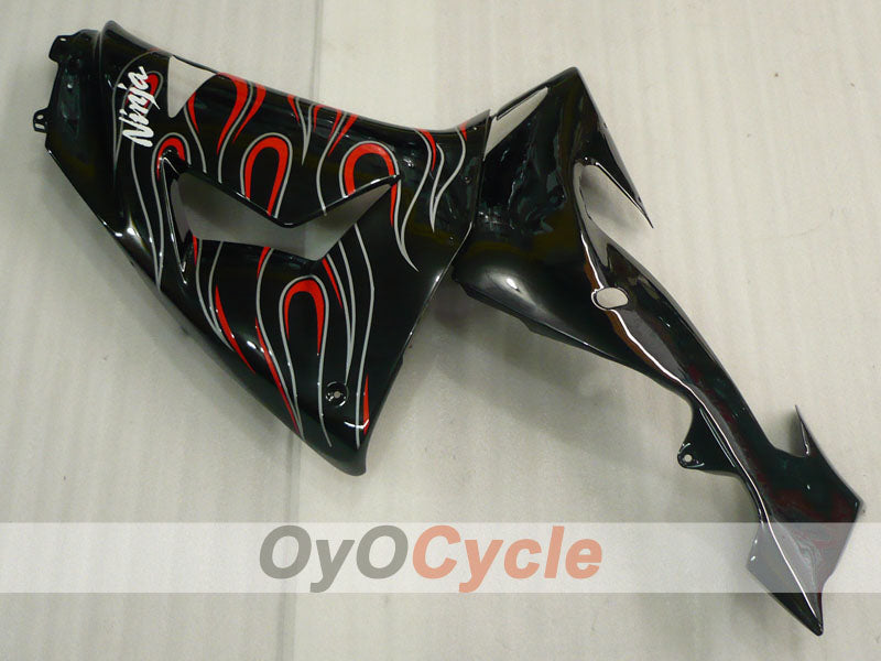 Einspritzverkleidungssatz für 06-07 NINJA ZX-10R - Weiß, Schwarz - Flamme #OYO87901599