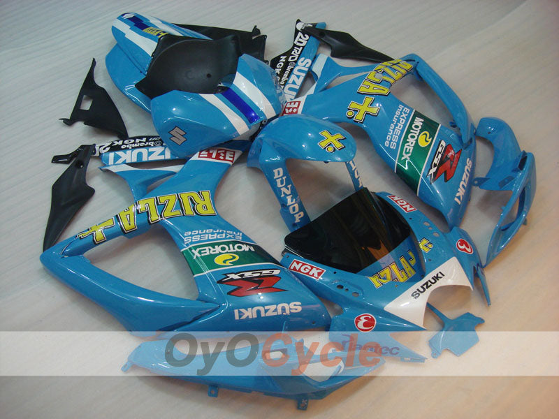 Spritzguss-Verkleidungssatz für 06-07 GSX R600 - Blau, Schwarz - DUNLOP, Rizla+ #OYO87901601