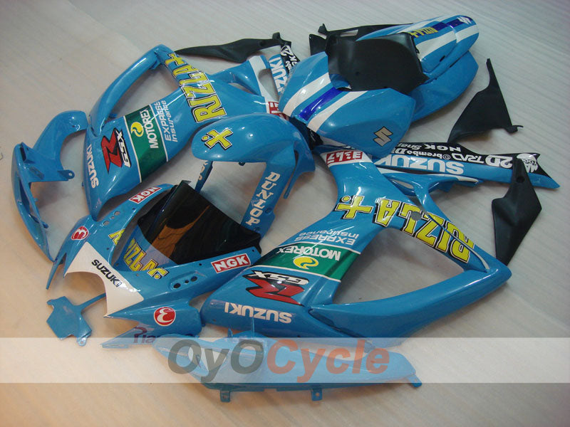Spritzguss-Verkleidungssatz für 06-07 GSX R600 - Blau, Schwarz - DUNLOP, Rizla+ #OYO87901601