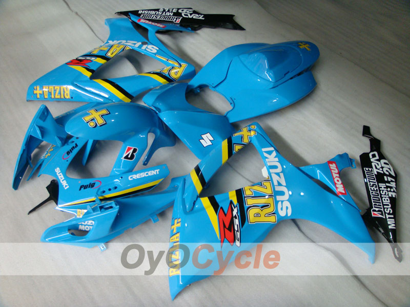 Spritzguss-Verkleidungssatz für 06-07 GSX R600 - Blau, Schwarz - MOTUL, Rizla+ #OYO87901602