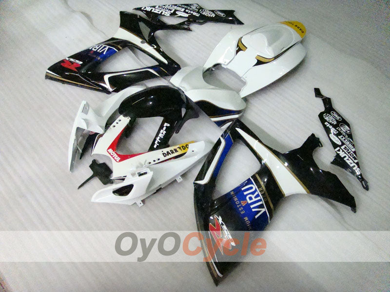 Spritzguss-Verkleidungssatz für 06-07 GSX R600 - Weiß, Schwarz - MOTUL, VIRU #OYO87901605