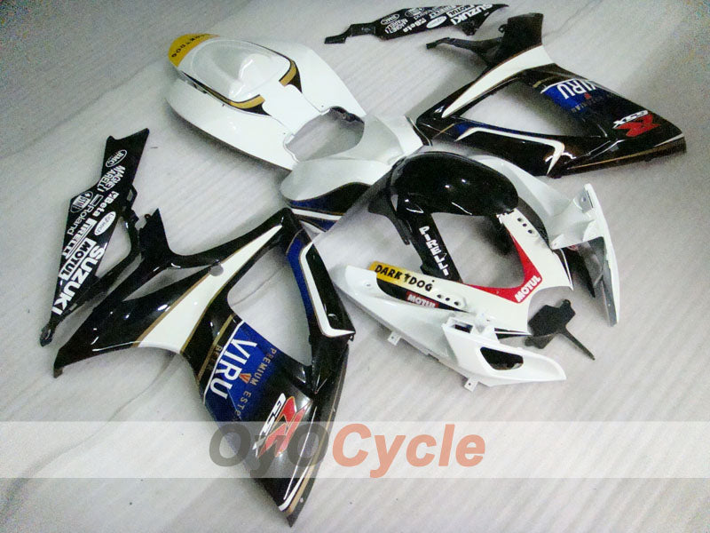 Spritzguss-Verkleidungssatz für 06-07 GSX R600 - Weiß, Schwarz - MOTUL, VIRU #OYO87901605
