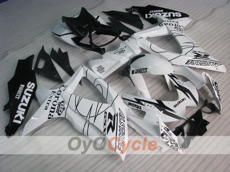 Einspritz-Verkleidungssatz für 08-10 GSX R750 - Weiß, Schwarz - Corona #OYO87901385 Hauptbild