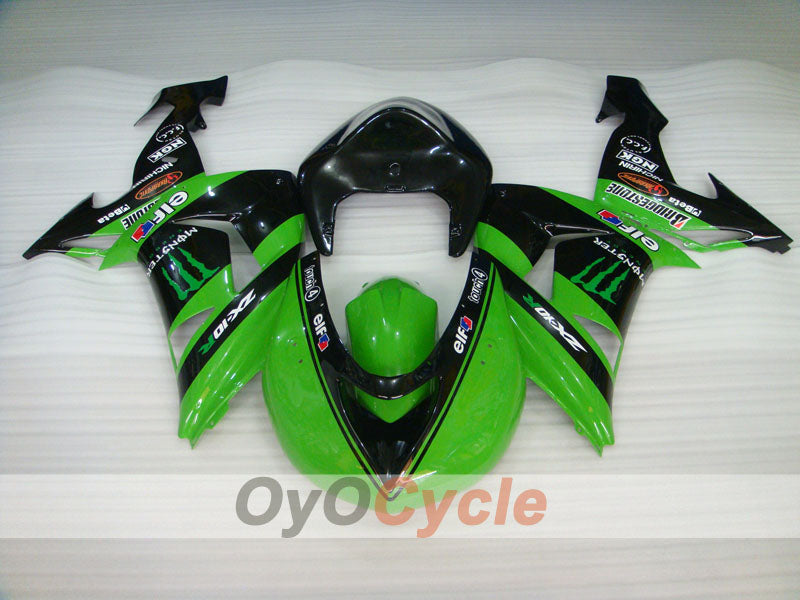 Einspritzverkleidungssatz für 06-07 NINJA ZX-10R - Grün, Schwarz - Monster #OYO87901627