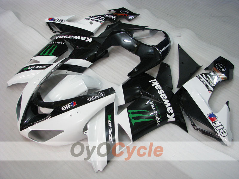 Einspritzverkleidungssatz für 06-07 NINJA ZX-10R - Weiß, Schwarz - Monster #OYO87901629 Zweitbild