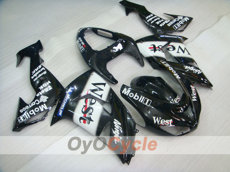 Einspritzverkleidungssatz für 06-07 NINJA ZX-10R - Weiß, Schwarz - West #OYO87901631