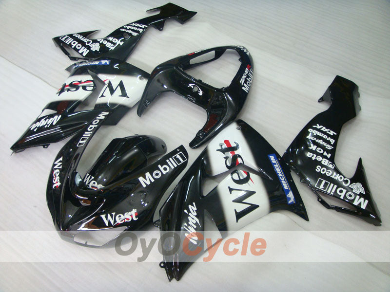 Einspritzverkleidungssatz für 06-07 NINJA ZX-10R - Weiß, Schwarz - West #OYO87901631
