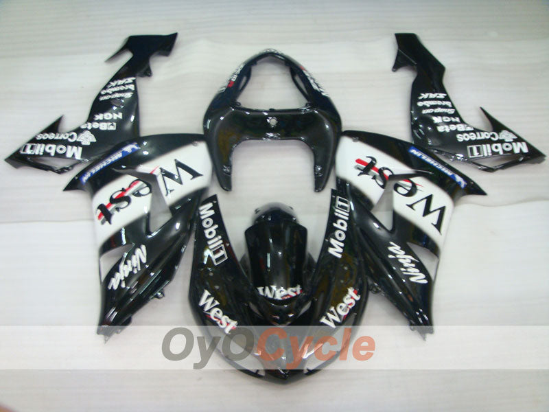 Einspritzverkleidungssatz für 06-07 NINJA ZX-10R - Weiß, Schwarz - West #OYO87901631