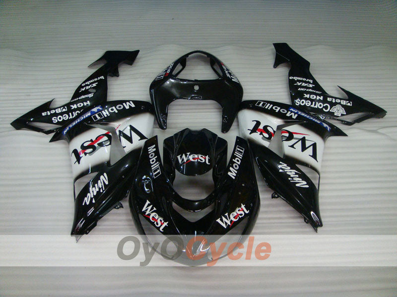 Einspritzverkleidungssatz für 06-07 NINJA ZX-10R - Weiß, Schwarz - West #OYO87901634
