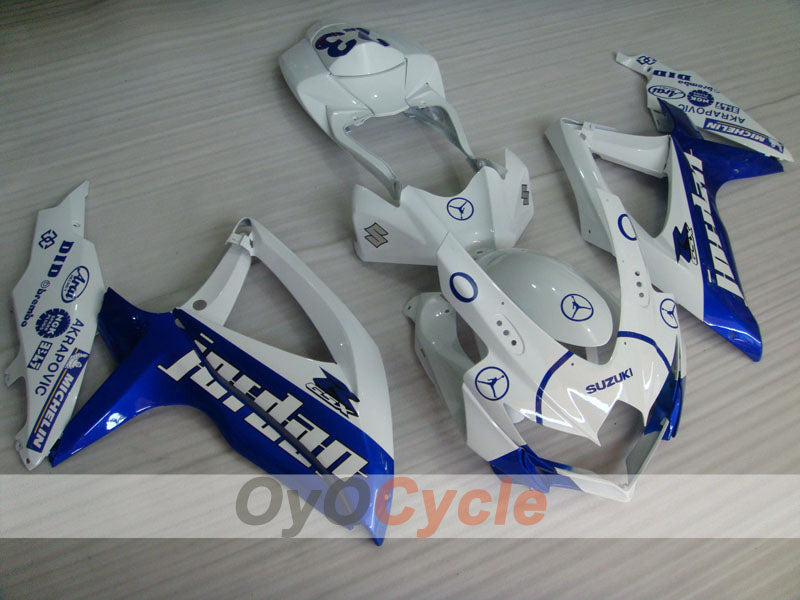 Verkleidungssatz für Einspritzmodelle der GSX R600 08-10 - Blau, Weiß - Jordan #OYO87901639