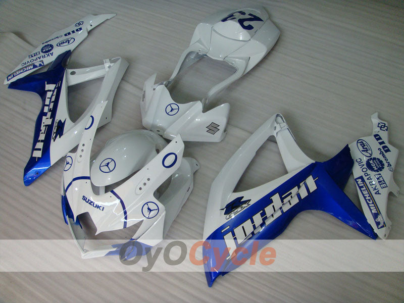 Verkleidungssatz für Einspritzmodelle der GSX R600 08-10 - Blau, Weiß - Jordan #OYO87901639