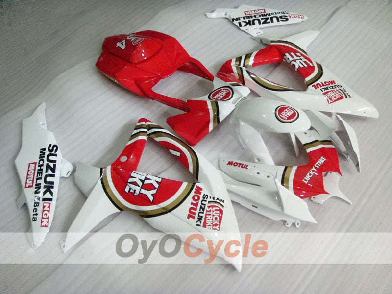 Verkleidungssatz für Einspritzmodelle 08-10 GSX R750 - Rot, Weiß - Lucky Strike #OYO87901454