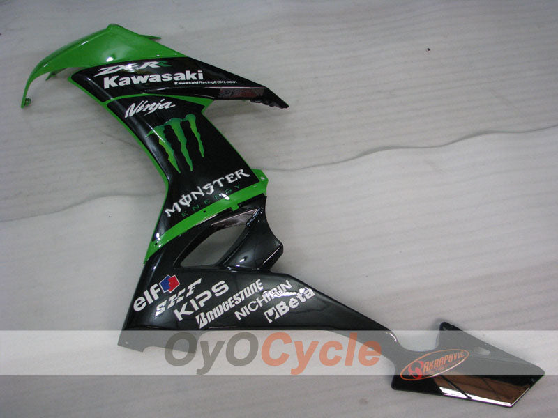Einspritz-Verkleidungssatz für 08-10 NINJA ZX-10R - Grün, Schwarz - Monster #OYO87901654