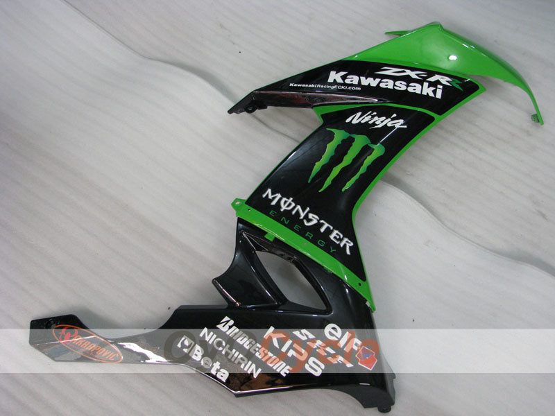 Einspritz-Verkleidungssatz für 08-10 NINJA ZX-10R - Grün, Schwarz - Monster #OYO87901654