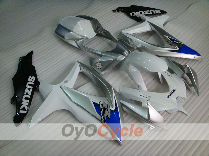 Einspritz-Verkleidungssatz für 08-10 GSX R750 - Weiß, Silber - Werksstil #OYO87901410
