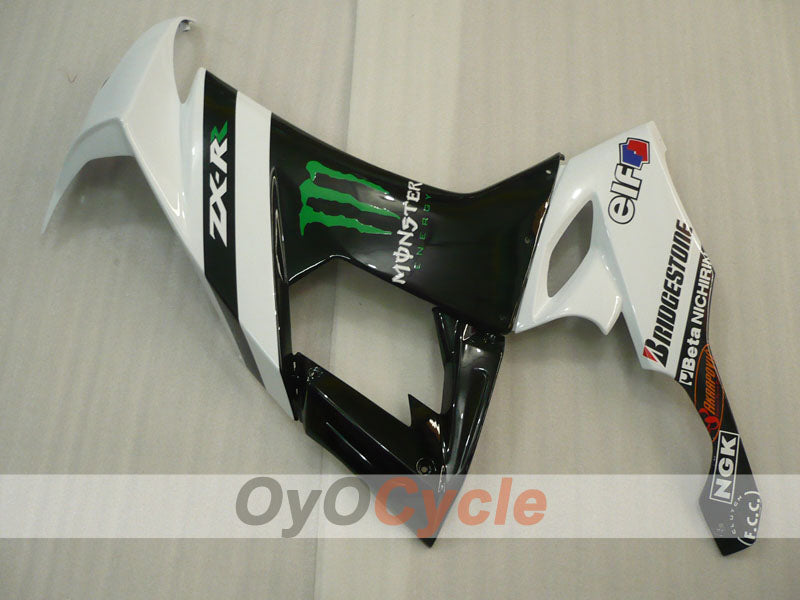 Einspritz-Verkleidungssatz für 08-10 NINJA ZX-10R - Weiß, Schwarz - Monster #OYO87901659