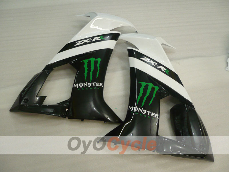 Einspritz-Verkleidungssatz für 08-10 NINJA ZX-10R - Weiß, Schwarz - Monster #OYO87901659