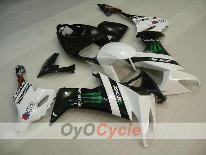 Einspritz-Verkleidungssatz für 08-10 NINJA ZX-10R - Weiß, Schwarz - Monster #OYO87901659 Hauptbild