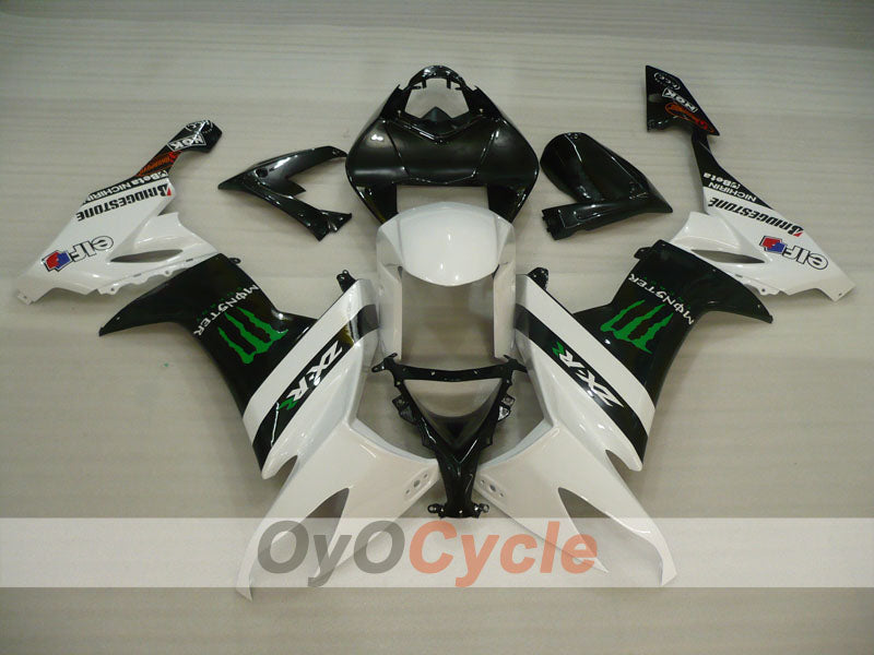 Einspritz-Verkleidungssatz für 08-10 NINJA ZX-10R - Weiß, Schwarz - Monster #OYO87901659 Zweitbild