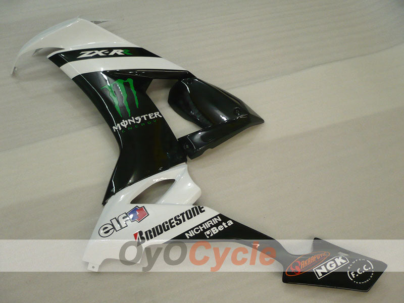 Einspritz-Verkleidungssatz für 08-10 NINJA ZX-10R - Weiß, Schwarz - Monster #OYO87901659