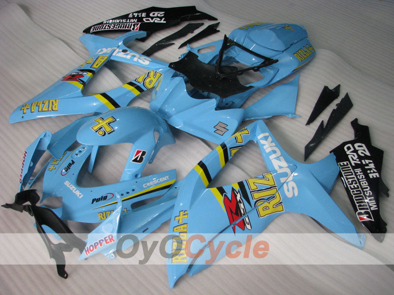 Einspritz-Verkleidungssatz für GSX R600 08-10 - Blau, Schwarz - Rizla+ #OYO87901674