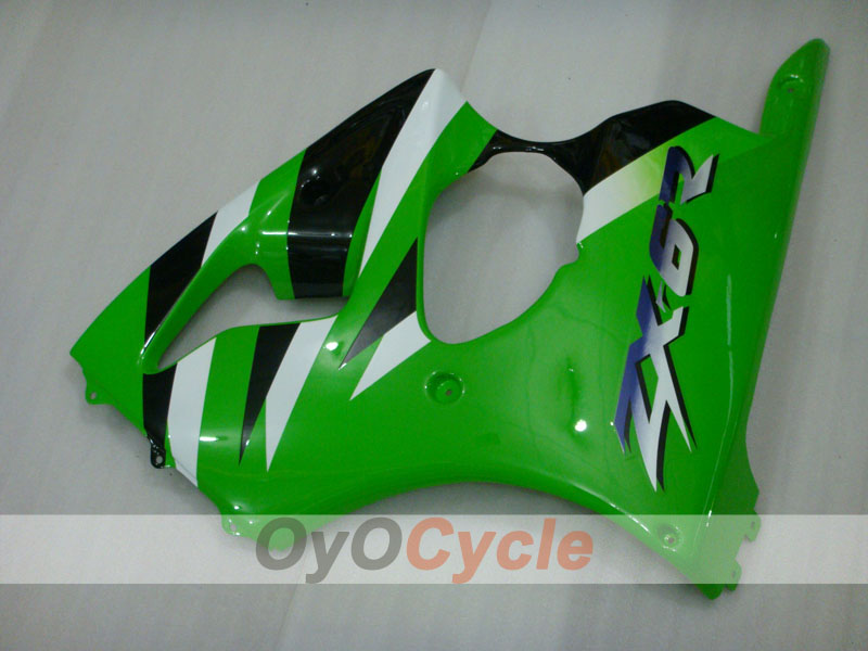 Einspritzverkleidungssatz für NINJA ZX-6R 00-02 - Grün, Schwarz - Werksstil #OYO87901696