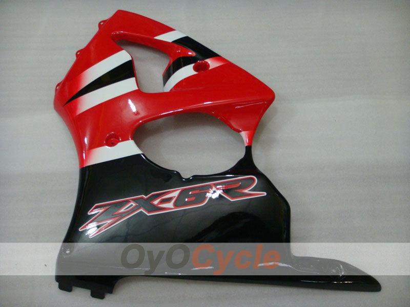 Einspritzverkleidungssatz für NINJA ZX-6R 00-02 - Rot, Schwarz - Werksstil #OYO87901697