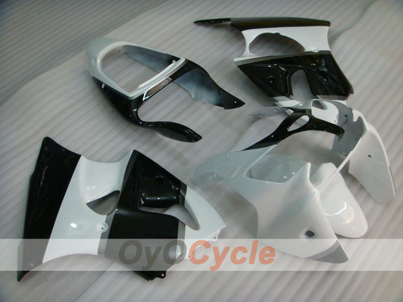 Einspritzverkleidungssatz für NINJA ZX-6R 00-02 - Weiß, Schwarz - Werksstil #OYO87901700